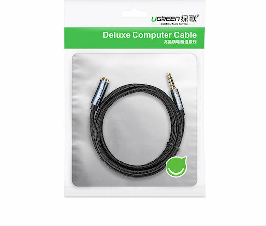 Ugreen TRRS 3.5mm Male to 3.5mm Female Audio Cable Blue 1.5m with Gold Plated Terminals 40674