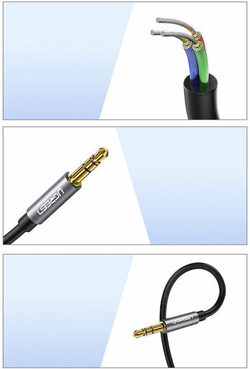 Ugreen TRRS 3.5mm Male to 3.5mm Female Audio Cable Blue 1.5m with Gold Plated Terminals 40674