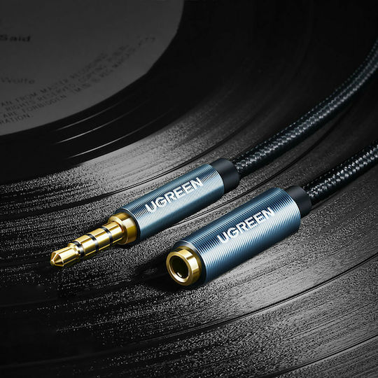 Ugreen TRRS 3.5mm Male to 3.5mm Female Audio Cable Blue 1.5m with Gold Plated Terminals 40674