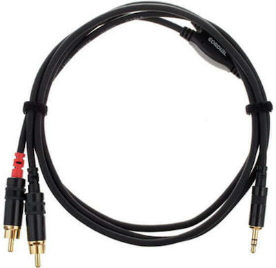 Cordial 3.5mm male - RCA male Cable Black 1.5m (CFY 1.5 WCC)