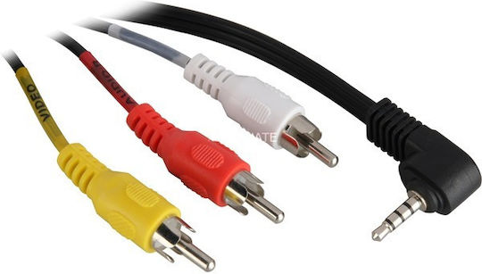 Goobay Καλώδιο Ήχου TRRS 3.5mm male - RCA male Μαύρο 1.5m 50209