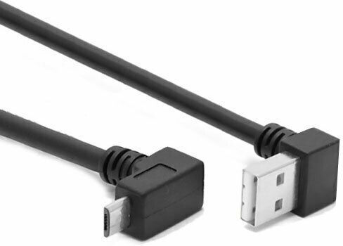 Powertech Angle (90°) USB 2.0 to micro USB Cable Μαύρο 1m (CAB-U137)