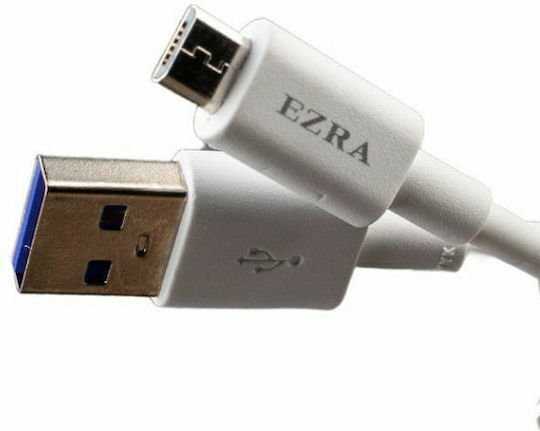 Ezra Regular USB 2.0 to micro USB Cable Λευκό 1.2m (DC19-V8)