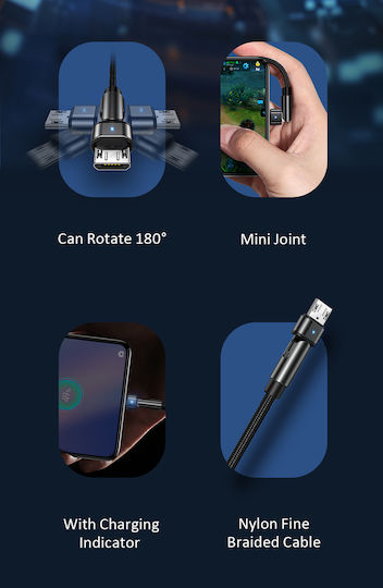 Usams SJ478 1m Angle (90°) / Braided USB 2.0 to micro USB Cable Green (SJ478USB02)
