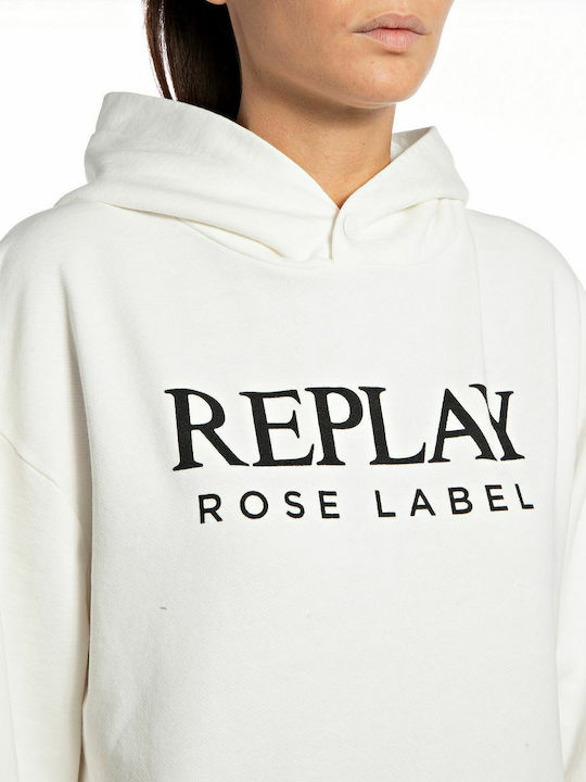 Long Women's Sweatshirt Hooded White