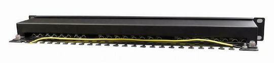 Gembird Patch Panel Shielded για Rack 1U 19" 24 Θυρών cat6 Μαύρο