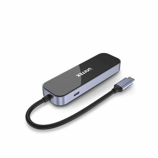 Unitek USB-C Docking Station με HDMI 4K PD Ethernet Μαύρο (D1084A)