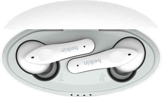 Belkin Soundform Nano In-ear Bluetooth Handsfree Ακουστικά με Αντοχή στον Ιδρώτα και Θήκη Φόρτισης Λευκά