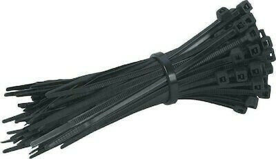 Eurolamp Pack of 100pcs Black Plastic Cable Ties 350x7.6mm 147-54117