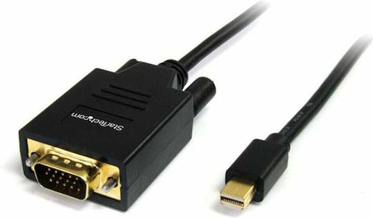 StarTech Кабел mini DisplayPort мъжки - VGA мъжки 1.8м Черен (MDP2VGAMM6B)