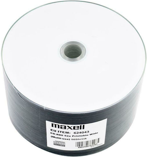 Maxell Εγγράψιμα CD-R 52x Printable 700MB Cake Box 50τμχ