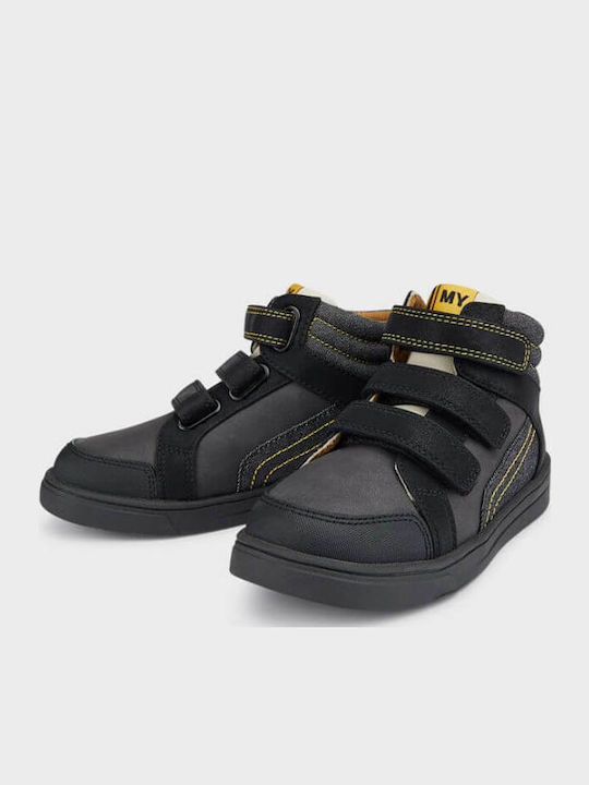 Παιδικά Sneakers High με Σκρατς Μαύρα