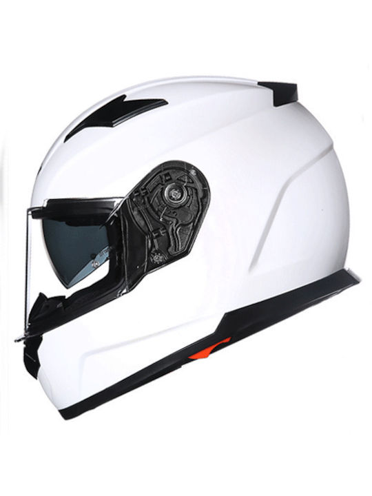 Faseed FSD 817 White Κράνος Μηχανής Full Face με Sunvisor