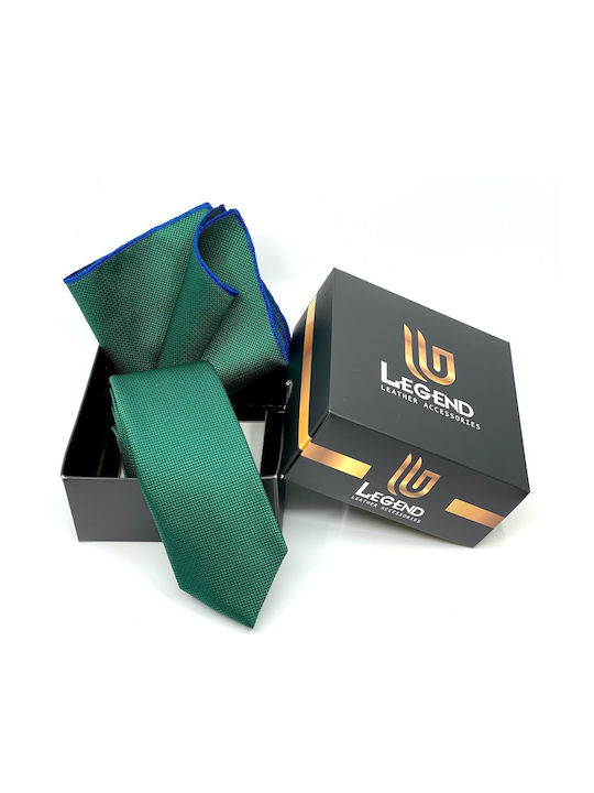 Legend Accessories Men's Tie Set Synthetic Monochrome Dark Green