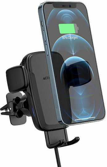 Acefast D1 3in1 Βάση Κινητού Αυτοκινήτου 4.5" - 6.7" με Ρυθμιζόμενα Άγκιστρα και Ασύρματη Φόρτιση Μαύρη