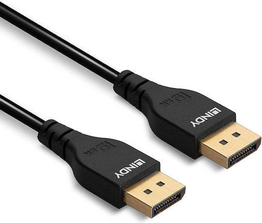 Lindy Cable DisplayPort male - DisplayPort male 2m Μαύρο (36462)