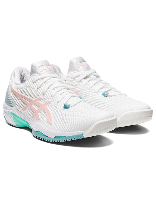 ASICS Solution Speed FF 2 Tennisschuhe Alle Gerichte White / Frosted Rose