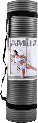 Amila Στρώμα Γυμναστικής Yoga/Pilates Γκρι με Ιμάντα Μεταφοράς (142x60x1.2cm)
