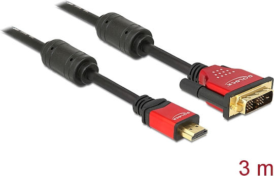 DeLock Кабел DVI-D мъжки - HDMI мъжки 3м Черен (84343)