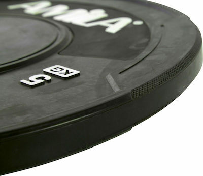 Amila Black Set Discuri De Tip Olimpic Cauciucate 1 x 5kg Φ50mm