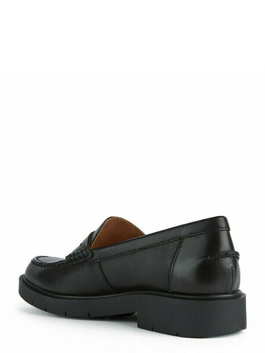 D Spherica Ec1 Leather Women's Moccasins in Black Color