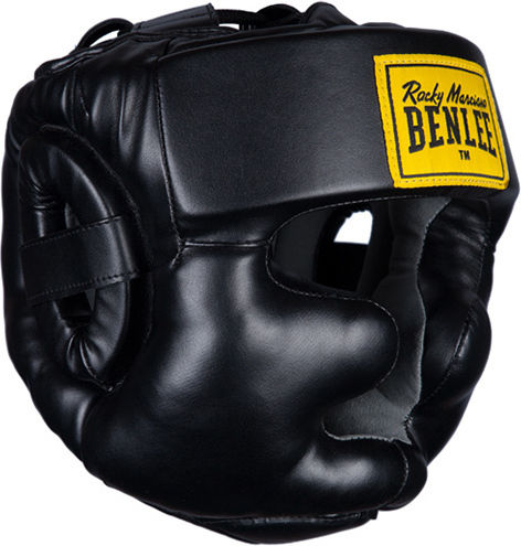 Benlee Adult Full Face Boxing Headgear Leather Black