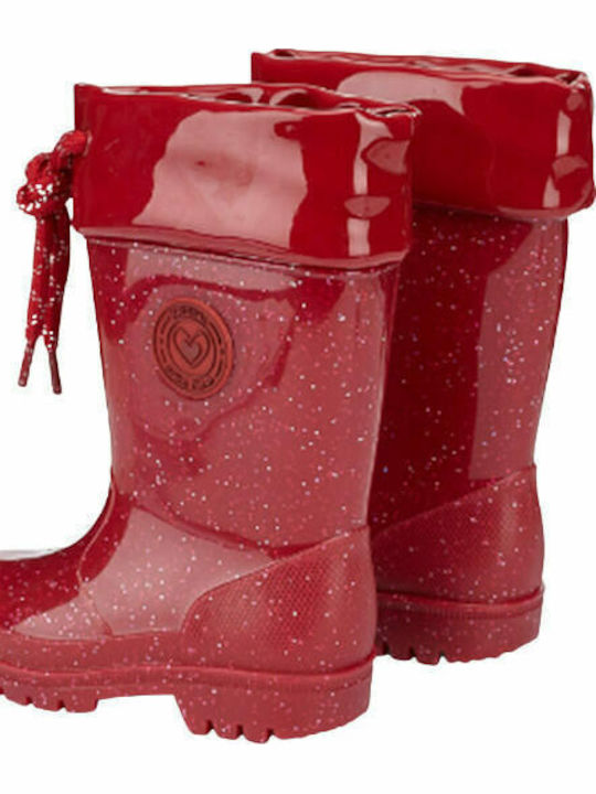 Kids Wellies Glitter Red