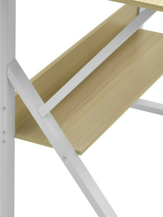 Schreibtisch Holz White / Sonoma mit Metallbeinen 100x48x72cm