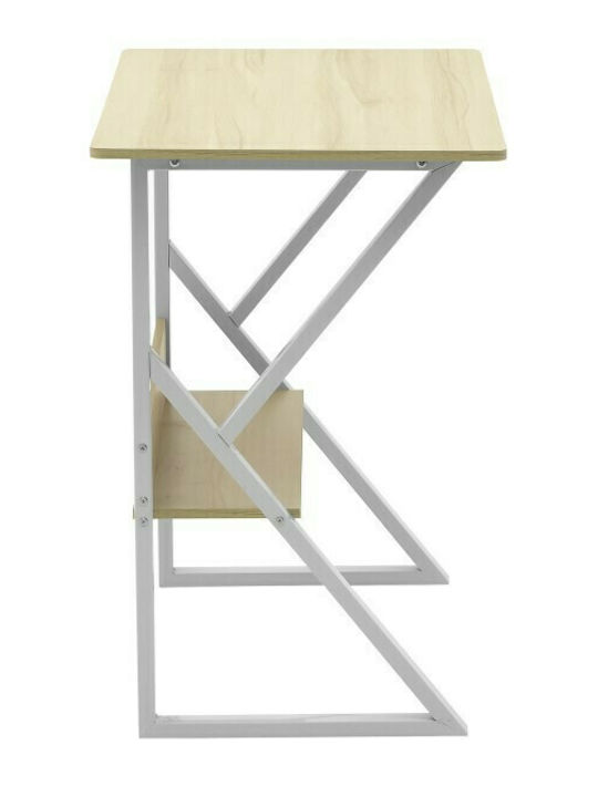 Schreibtisch Holz White / Sonoma mit Metallbeinen 100x48x72cm