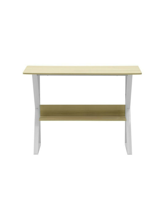 Schreibtisch Holz White / Sonoma mit Metallbeinen 100x48x72cm