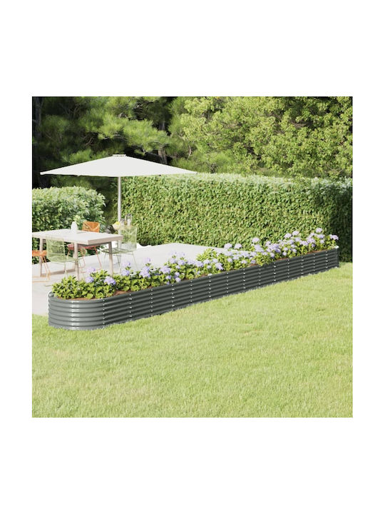 vidaXL Planter Box Metallic Gray 620x80x36cm.