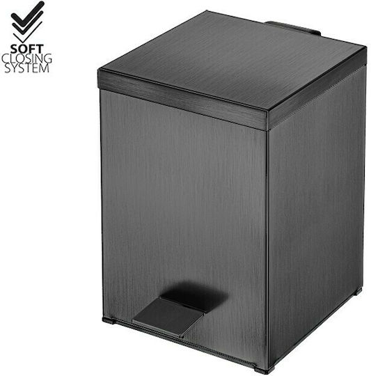Sanco Waste Bins Inox Καλαθάκι Μπάνιου 5lt Gun Metal Brushed Sanco Waste Bins Inox Καλαθάκι Μπάνιου 5lt Gun Metal Brushed