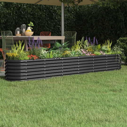 vidaXL Ζαρντινιέρα Μεταλλική Ανθρακί 260x40x36εκ.