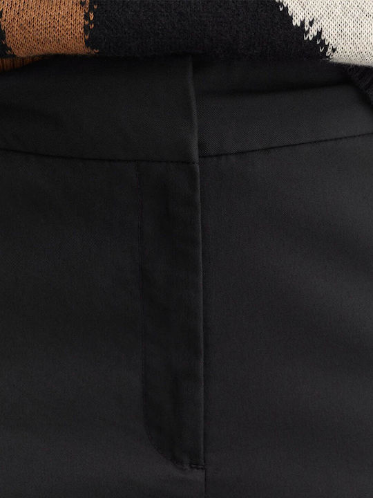 Γυναικείο Υφασμάτινο Capri Παντελόνι σε Slim Εφαρμογή Ebony black