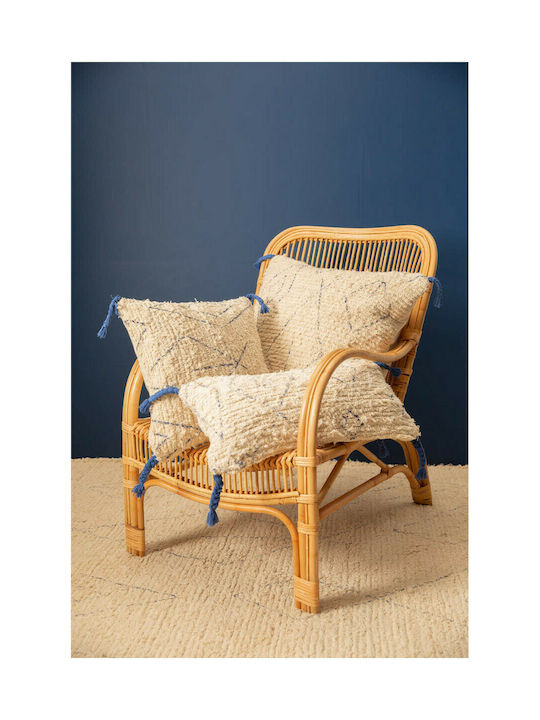 Calma House Decorative Pillow Case Mayo from 100% Cotton Blue 45x45cm