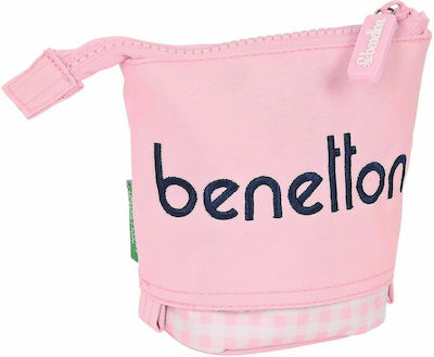 Benetton Fabric Pencil Case with 1 Compartment Pink