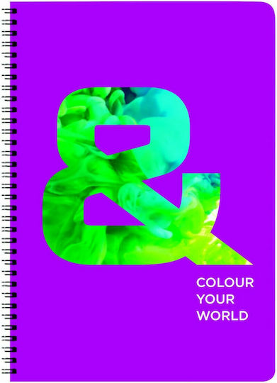 A&G Paper Σπιράλ Τετράδιο Ριγέ Β5 60 Φύλλων 2 Θεμάτων Colour Your World (Διάφορα Σχέδια/Χρώματα)