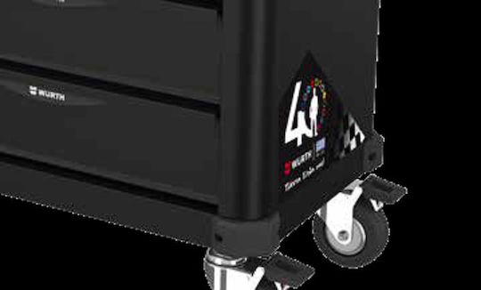 Wurth Wheeled Metallic Tool Carrier with 7 Drawers W73xD45.9xH84.4cm