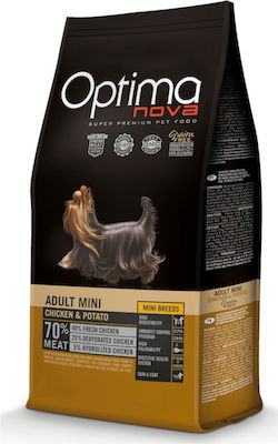 Optimanova Adult Mini 2kg Dry Food Grain Free for Adult Dogs of Small Breeds with Chicken and Potatoes