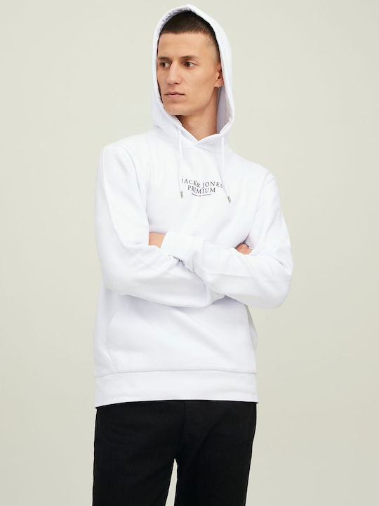 Jack & Jones Φούτερ Λευκό με Κουκούλα