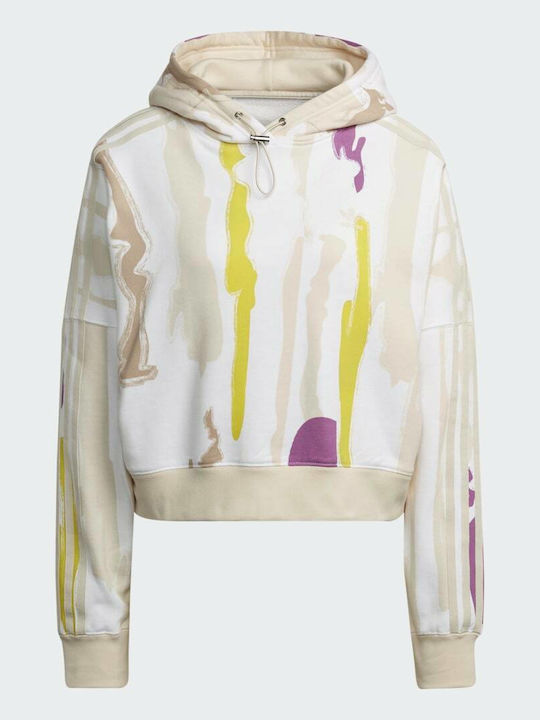 Women's Sweatshirt Hooded Multicolor / White / Ecru Tint