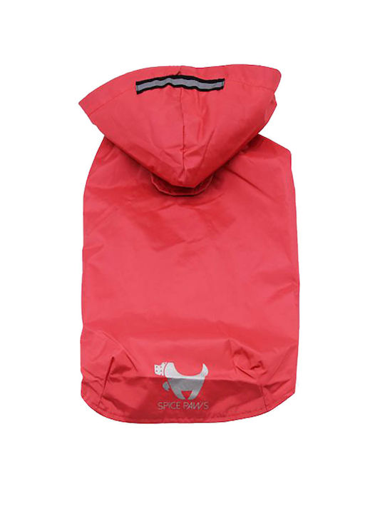 Nunbell Pet Anorak Μπουφάν Σκύλου Αδιάβροχο με Κουκούλα Ροζ με Μήκος Ράχης 36 εκ.