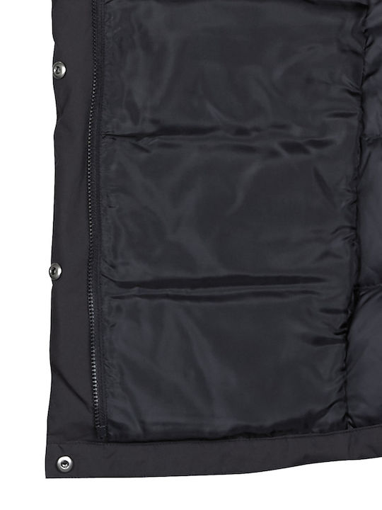 Helionic Women's for Hiking Short Puffer Jacket for Winter with Hood Black