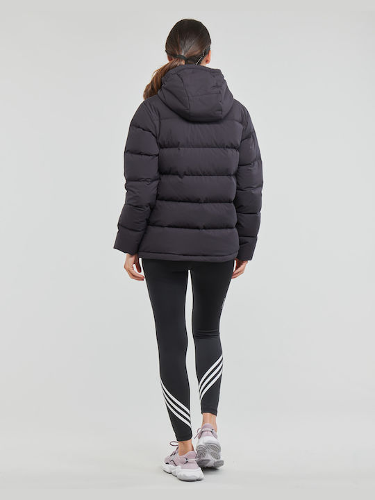 Adidas Helionic Women's Short Puffer Jacket for Winter with Hood Black