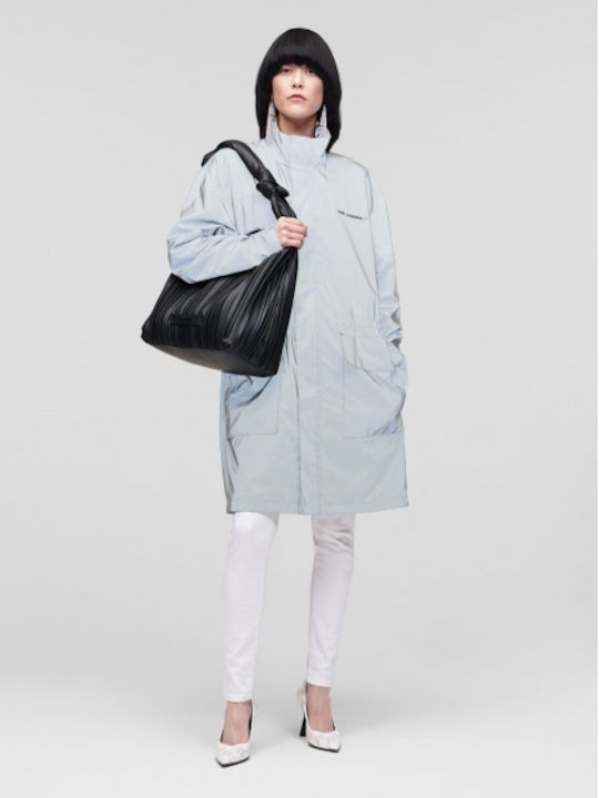 Women's Long Parka Jacket Double Sided for Winter Gray
