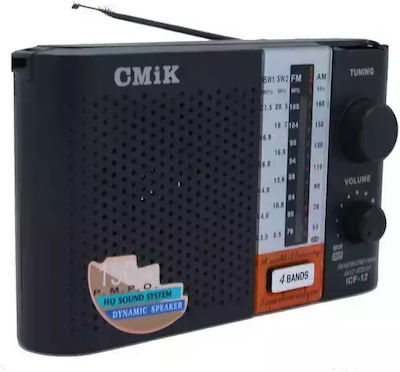 Cmik MK-12 Radio portabil Cu baterie Negru