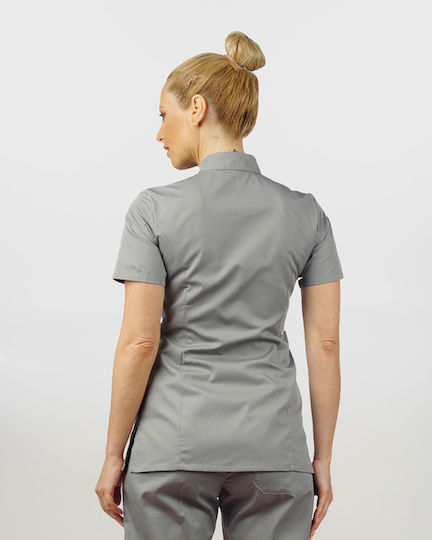 Ayo Ling Lee Women's Gray Medical Jacket Cotton and Polyester