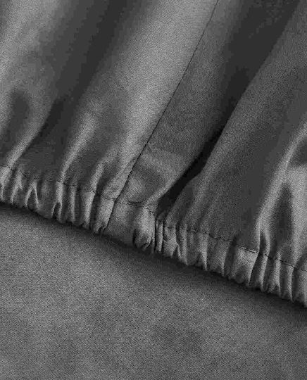 My Home Luxury Monochrome Σετ Σεντόνια Υπέρδιπλα με Λάστιχο 160x200+25εκ. Γκρι (4τμχ)