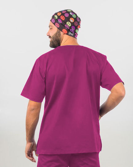 Ayo Newton Unisex Medizinische Bluse Fuchsie aus Baumwolle und Polyester