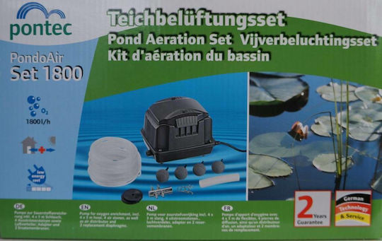 Pontec PondoAir Set 1800 Aquarium Luftpumpe Einzel-Ausgang mit maximale Flussgeschwindigkeit von 1800lt/h